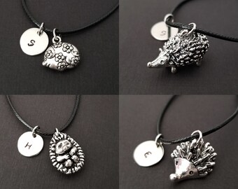 Hedgehog Charm Bracelet - Cord Bracelet - Black Bracelet - Best Friends Bracelet - Hedgehog Bracelet - Animal Bracelet - Pet Loss Bracelet