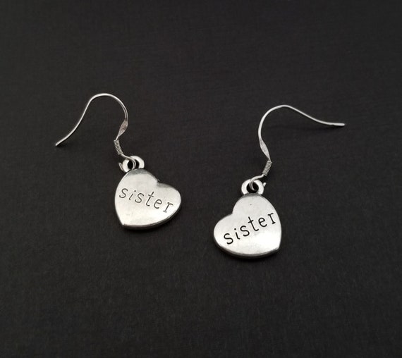 Sister Earrings Big Sister Charm Earrings Little Sister Gift Gift