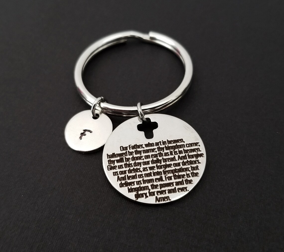 Lord's Prayer Keychain - Our Father Who Art in Heaven Keychain - Custom ...