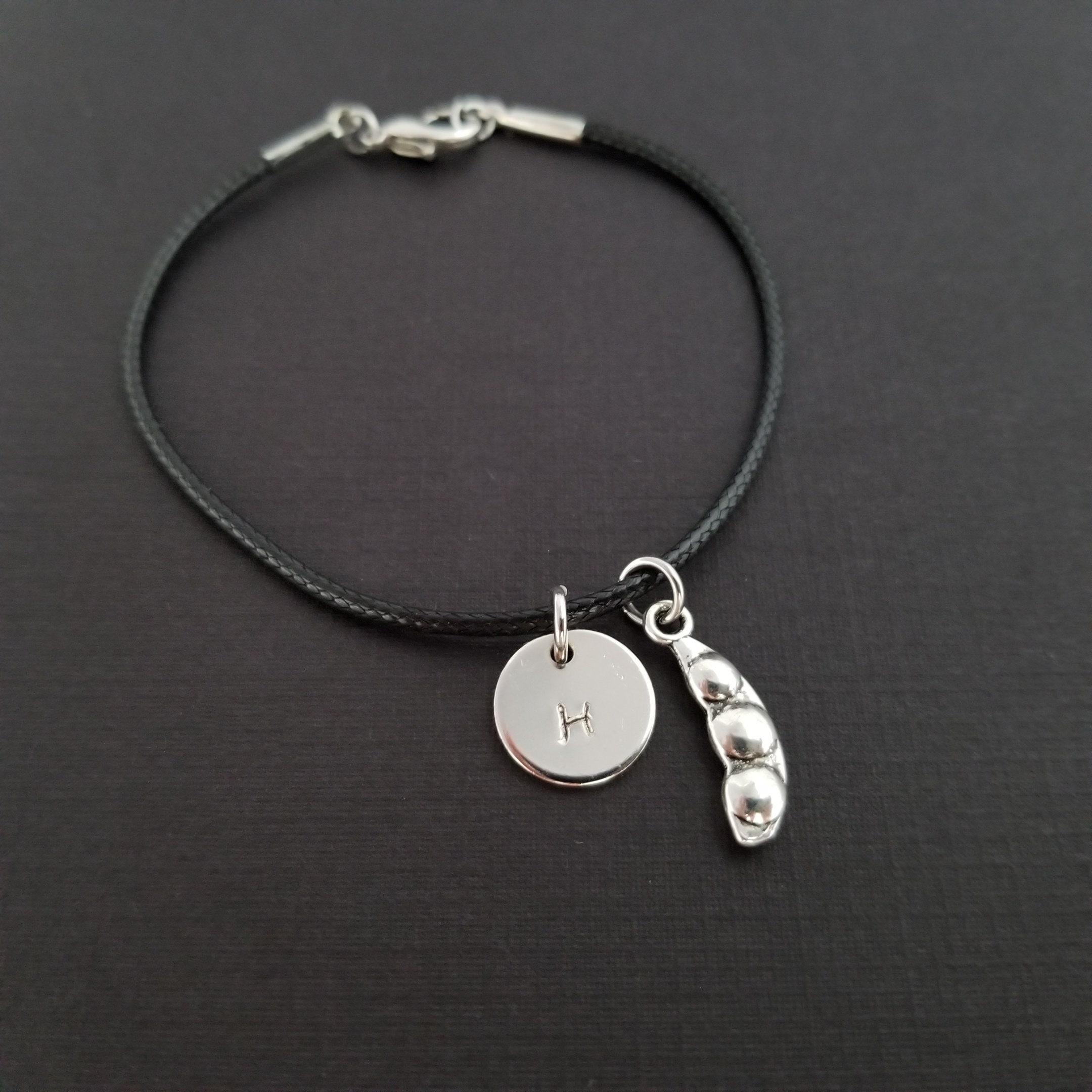 Peapod Bracelet Pea Charm Bracelet New Mom Bracelet Etsy UK