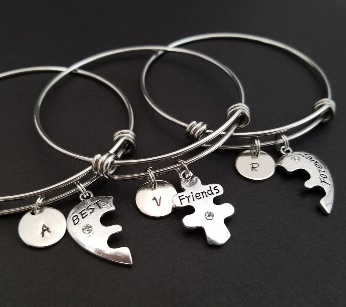 Three Best Friends Forever Bracelet Best Friend Bangle - Etsy.de