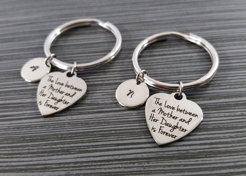 Two Mother Daughter Keychains Gift for Mom Keychain Custom Etsy