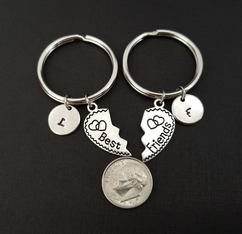 Two Best Friends Keychains Custom Gift Gift for Sister Best Friend Gift Custom Gift Personalized BFF Best Friend Key Chains
