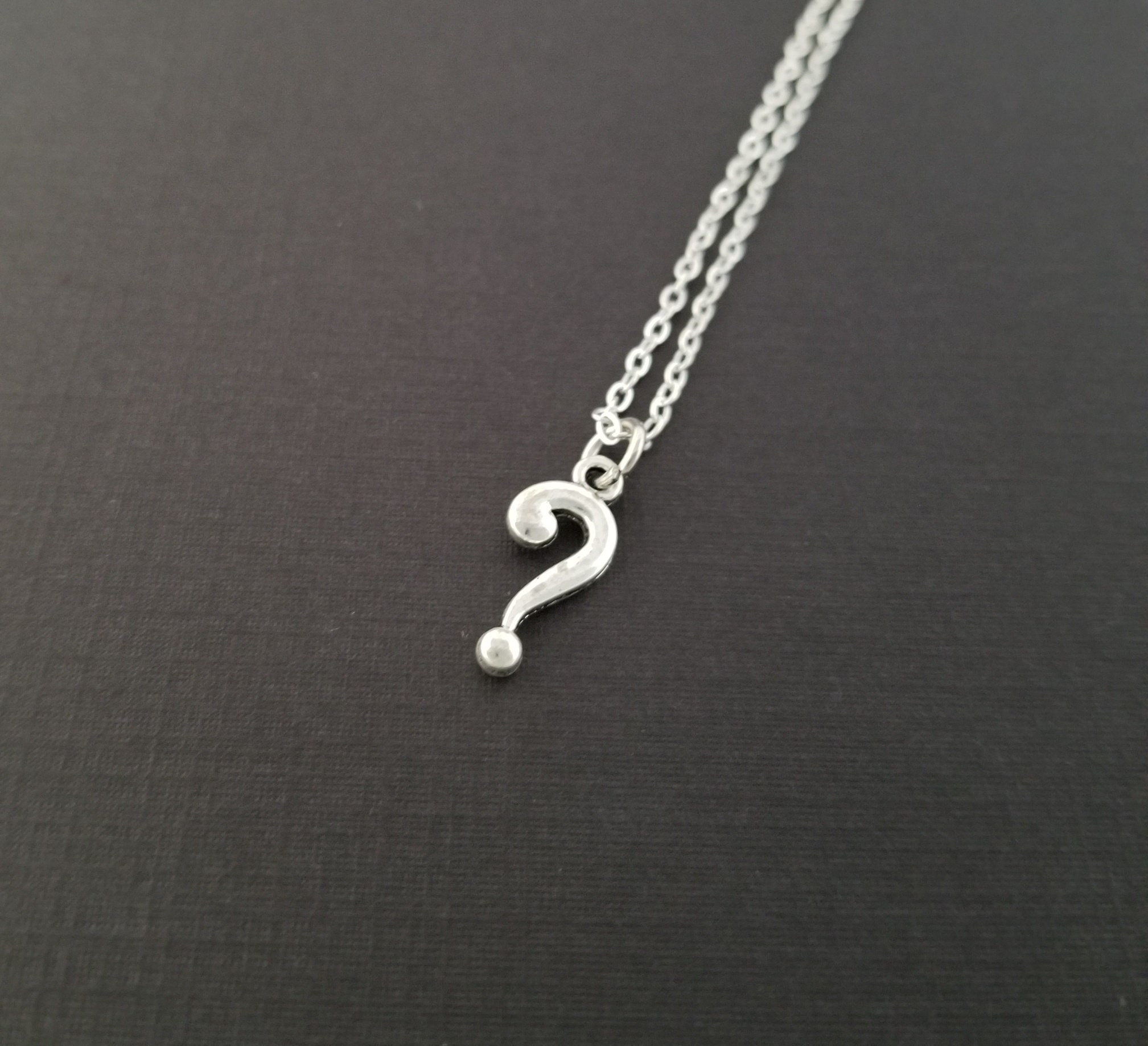 Question Mark Necklace Question Pendant Personalized Etsy