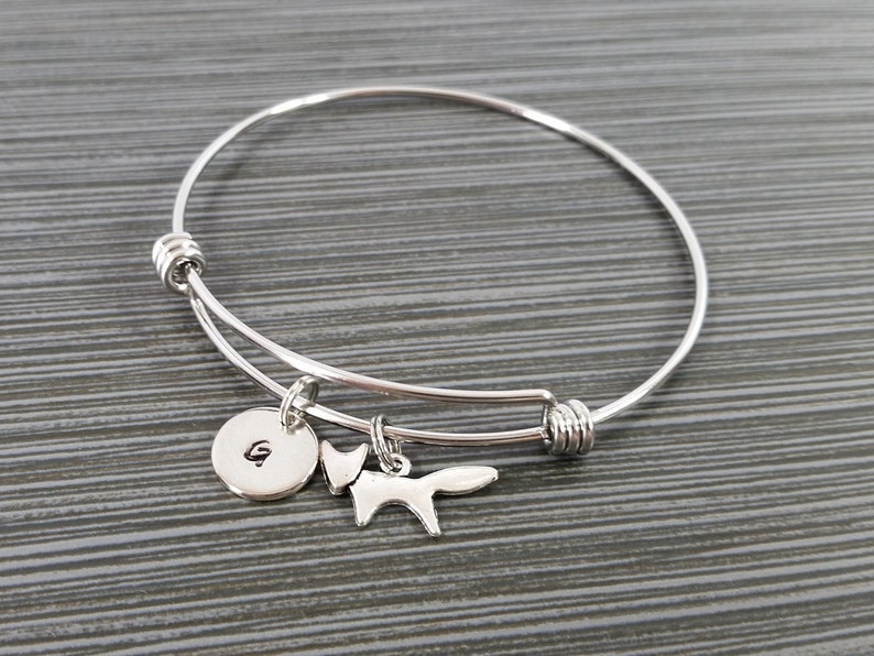 Fox Bangle - Fox Charm Bracelet - Expandable Bangle - Animal Charm ...