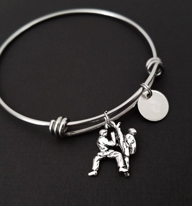 Karate Bracelet Expandable Bangle Karate Charm Bracelet Etsy