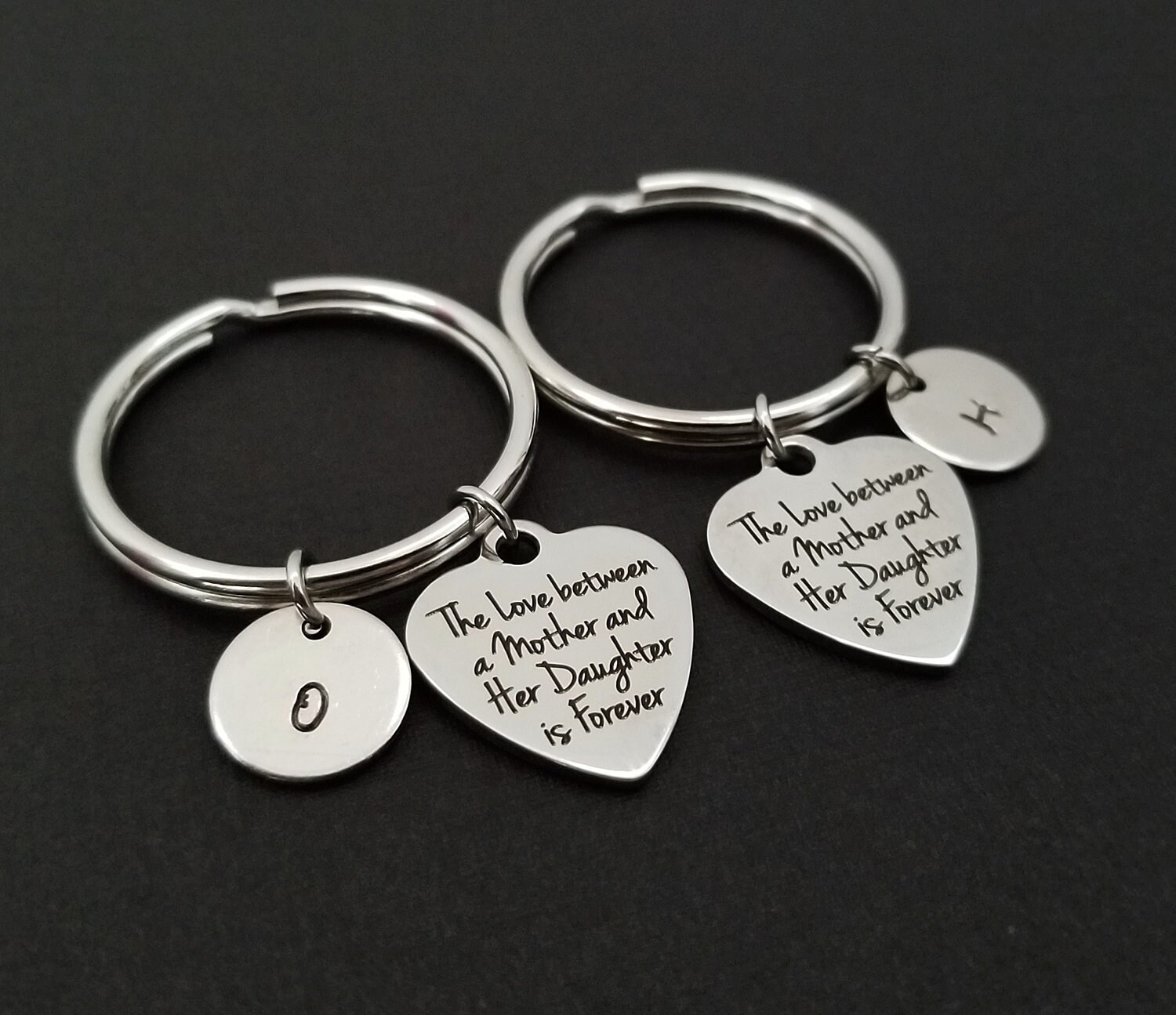 Two Mother Daughter Keychains Gift for Mom Keychain Custom Etsy