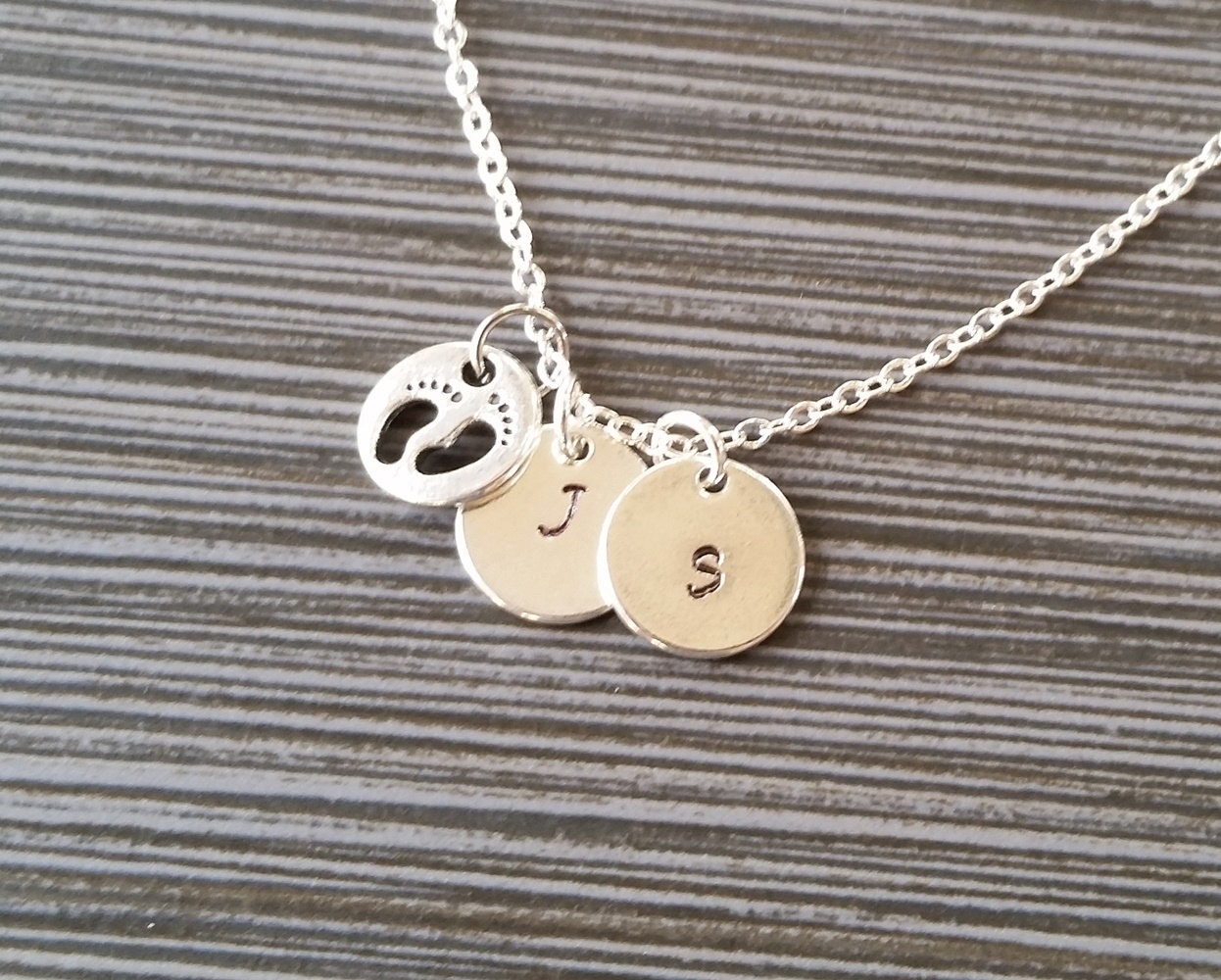 Silver Baby Feet Necklace New Mom Necklace Personalized - Etsy