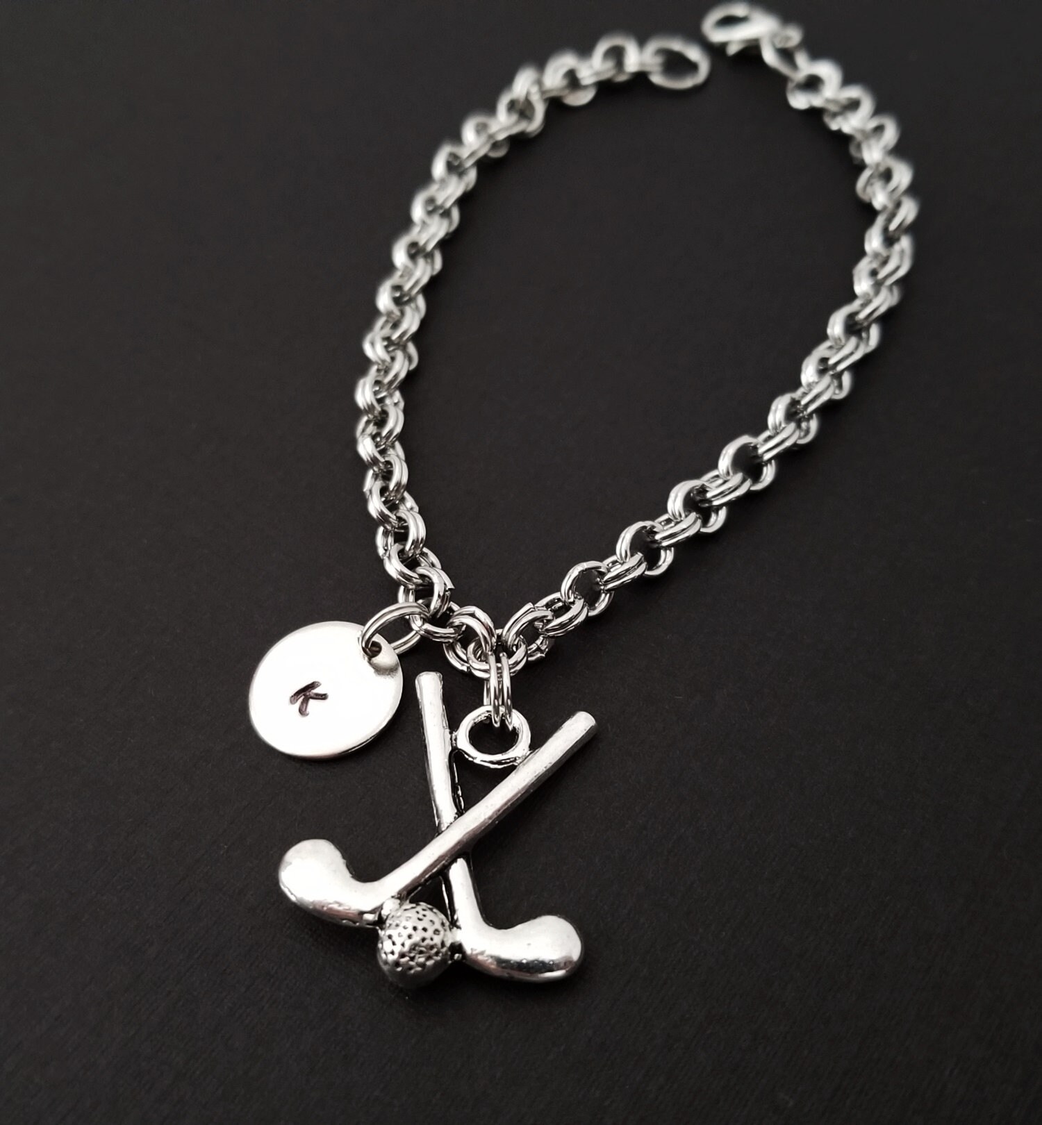 Golf Club Bracelet Sports Bangle Golf Charm Bracelet Etsy