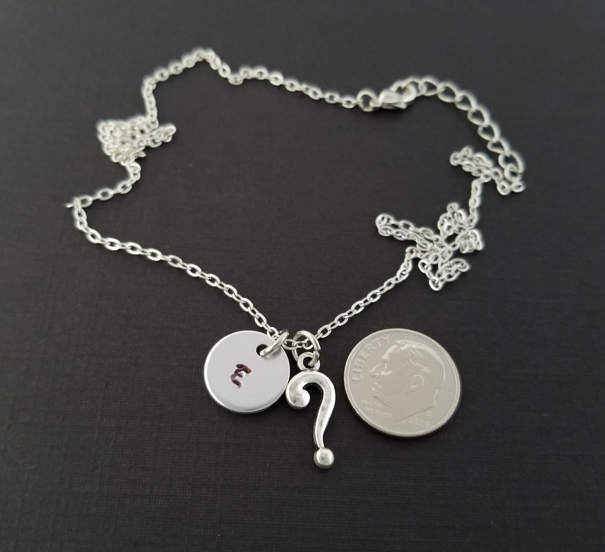 Question Mark Necklace Question Pendant Personalized Etsy