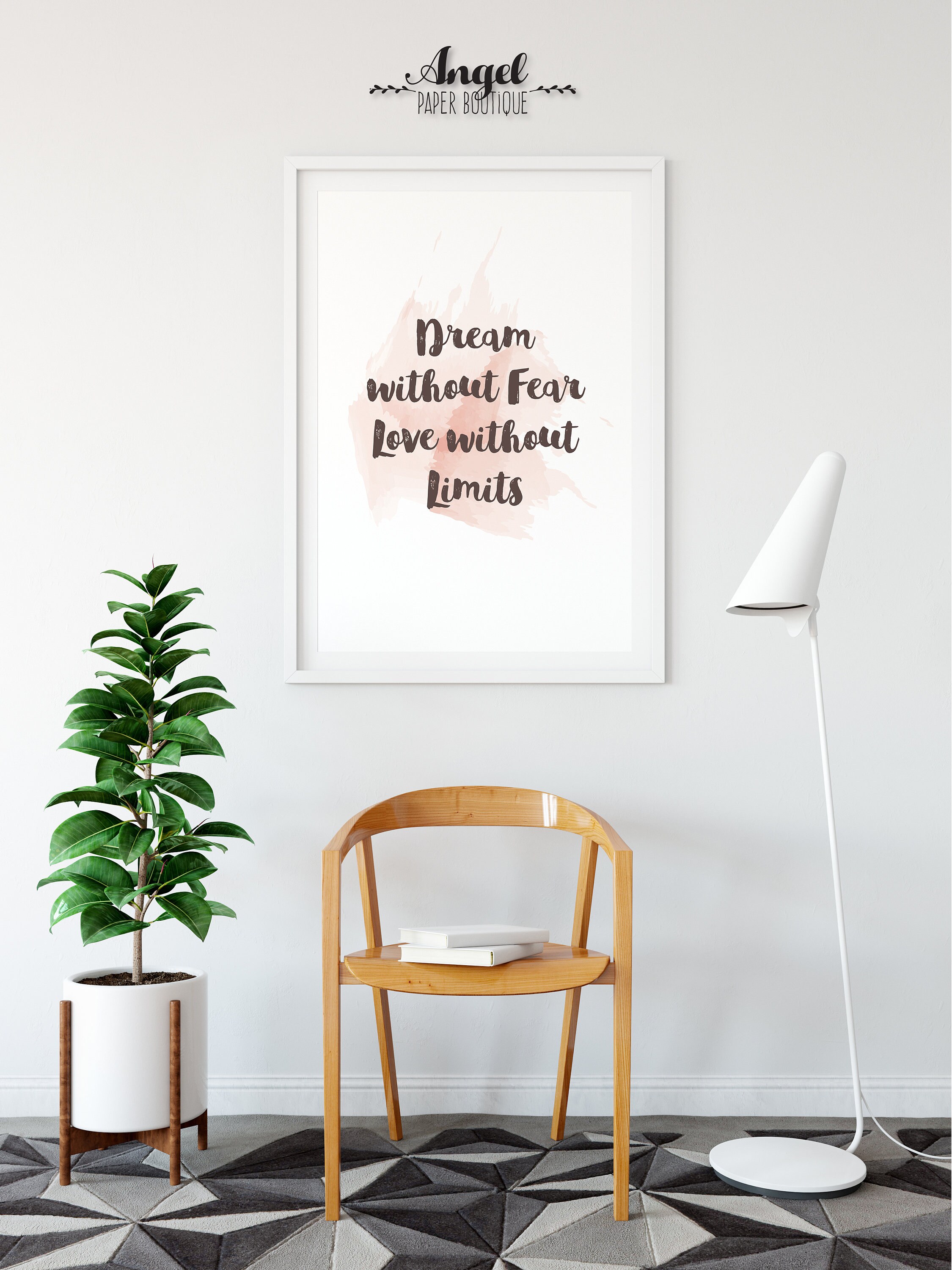 Inspirational Quote Watercolor Art Print: Love Without Limits (digital ...