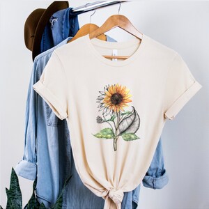 SUNFLOWERS with stems Unisex Jersey Short Sleeve Tee / COTTAGECORE / Sunflower  Tshirt