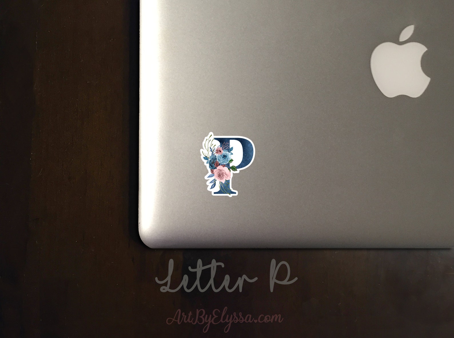 Initial P Sticker Floral Letter P Sticker - Etsy