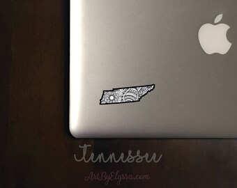 Tennessee State Waterproof Vinyl Sticker for Laptops, Water Bottles, Gifts, etc!