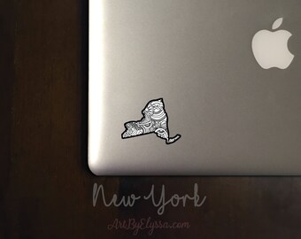 New York State Waterproof Vinyl Sticker for Laptops, Water Bottles, Gifts, etc!