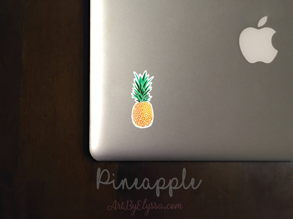 Pinappe Sticker Pineapple Sticker | Waterproof Matte Vinyl for Hard Surfaces Including ...