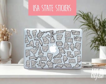 State Waterproof Vinyl Sticker for Laptops, Water Bottles, Gifts, etc!