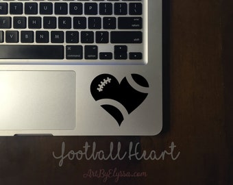Football Heart Decal