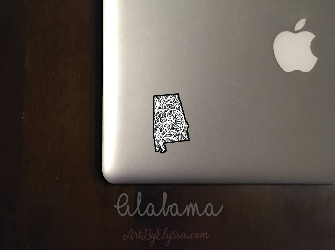 Alabama State Waterproof Vinyl Sticker for Laptops, Water Bottles ...