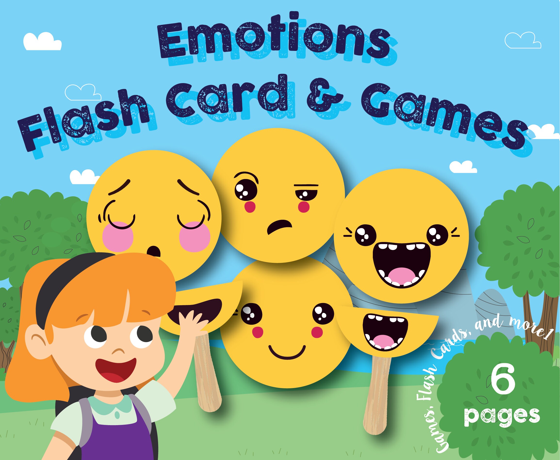 Emotions Flash Cards & Games Preschool Kindergarten Etsy Ireland