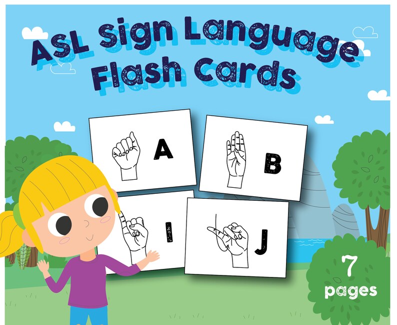 ABC Sign Language Flash Cards, Letter and A4 Size - Etsy