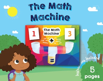 Colorful Math Machine Printable Materials, preschool, kindergarten, maths, rainbow
