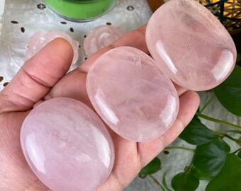 Rose Quartz Crystal Palm Stone, Pocket Stone, Worry Stone // You Choose // Universal Love, Kindness, Friendship