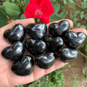 One 35mm Puffy Shungite Heart // Chosen At Random //