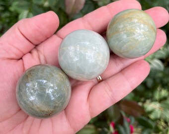 Aquamarine Crystal Sphere, Orb // You Choose // Calming, Soothing, Cleansing, Inspires Truth