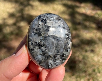 Larvikite Palm Stone, Larvikite Pocket Stone, Worry Stone // Grounding, Protection, Patience #2