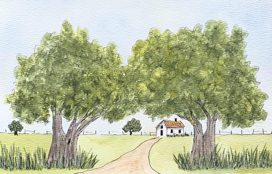 Original Watercolor Painting Line and Wash Painting 6x9 - Etsy
