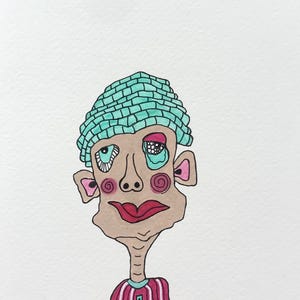 Original Abstract Face Painting 8 x 10