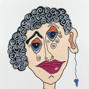 Original Abstract Face Painting 8 x 10