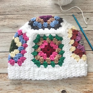 Granny Square Crochet Hat