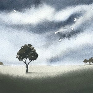 Original Watercolor Landscape Painting 5x7