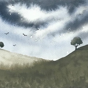 Original Watercolor Landscape Painting 5x7