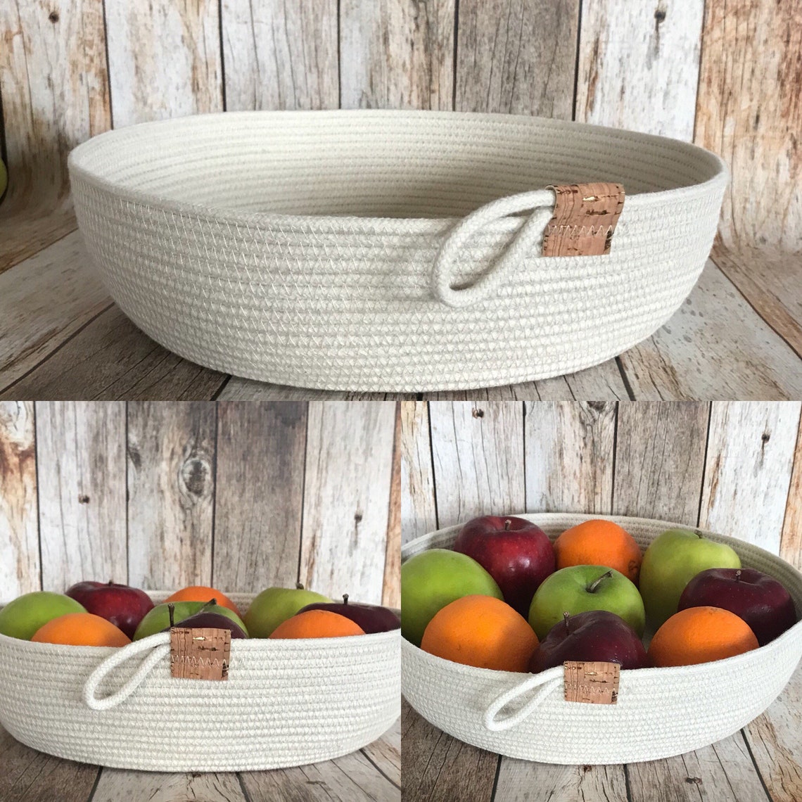 Coiled Rope Basket Fruit Bowl Fruit Basket Etsy