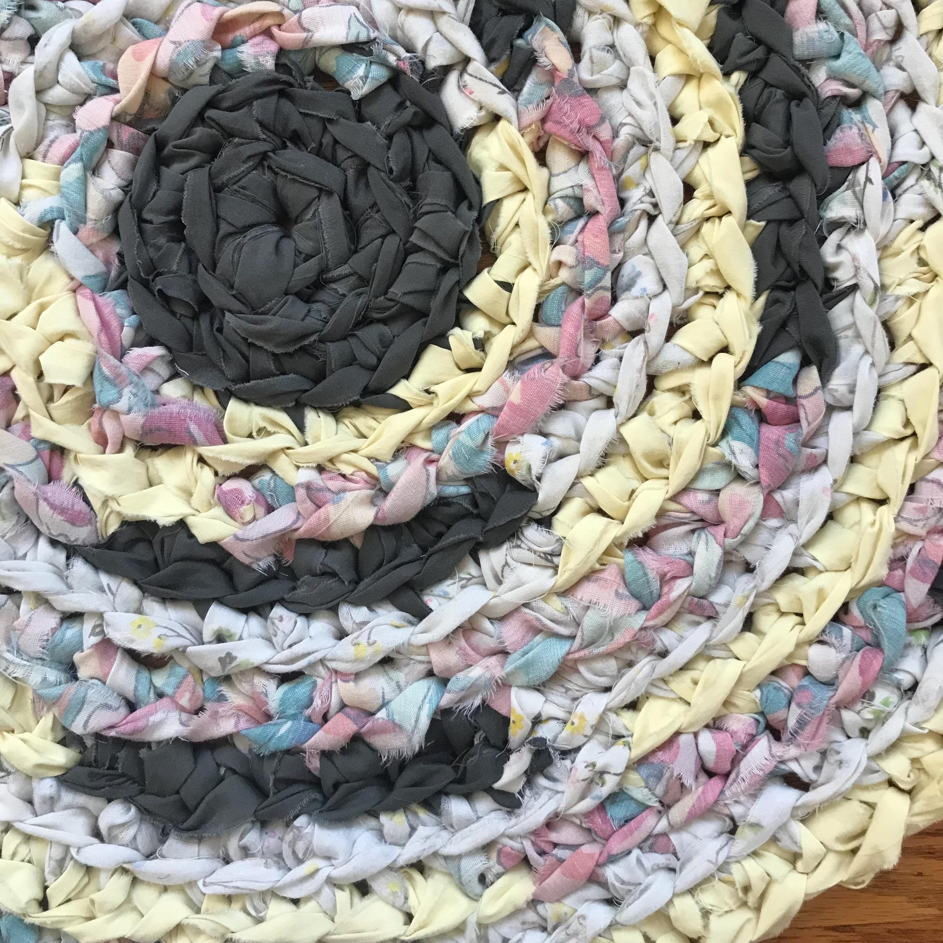 Rubd Rag Rug Designs Handmade Rag Rug, Round Rug, Farmhouse Rug, Cabin Rug, Crocheted Rag ...
