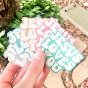 Christian Jesus Loves You Sticker | Water Resistant | Journal | Faith Sticker | Scriptures | Laptop | Tumbler | Vinyl Sticker | Christian