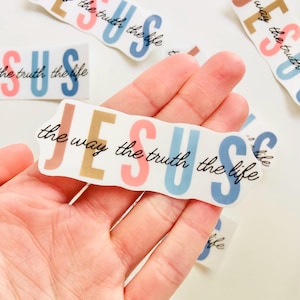 Christian Jesus Sticker | Waterproof | Journal | Faith Sticker | Scriptures | Laptop | Tumbler | Vinyl Sticker | Christian sticker | Car