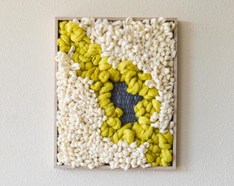 Framed Art – Green Wall Decor – Small Wall Art – Textured wall art sculpture
