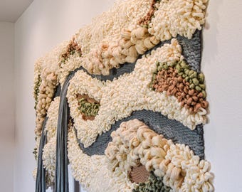 Landscape Wall Sculpture, Large Art Oversized, Large-Scale Fiber Art Inspired by Colorado Foothills – Mountain Artwork Installation