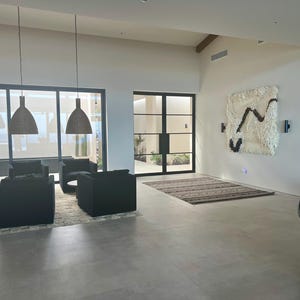 Picture of Contemporary Fiber Wall Sculpture – Abstract Wool Artwork in Warm ...