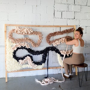 Contemporary Fabric WEAVING WALL HANGING For Room Decor - Modern Woven Fabric Wall Art