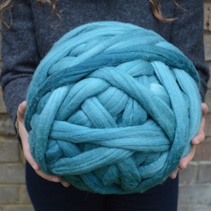 Felted Chunky Yarn - Dyed Merino Wool Lightly Felted Roving - Superfine 16 Micron Super Super Bulky Yarn
