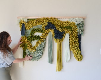 Custom Color Macrame Art, Large Wall Hanging for Living room, Large over Sofa Art