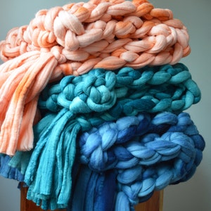 Tassels/ Fringe Pattern for super chunky knit blanket image 2