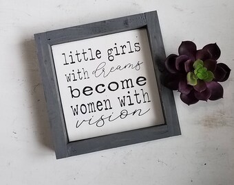1 Little girls with dreams become women with vision stainless steel pendant JS1
