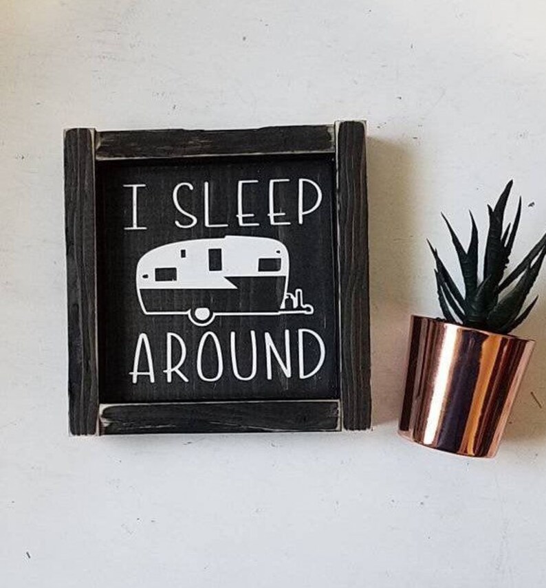 We/i Sleep Around Handmade Wood Sign Camper Decor Camping - Etsy UK