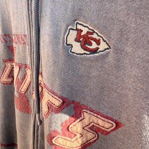Vintage Kansas City Chiefs hoodievest | No Huddle NFL-kleding, maat medium afbeelding 4